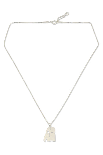 Elephant Brothers Modern Silver Thai Elephant Necklace