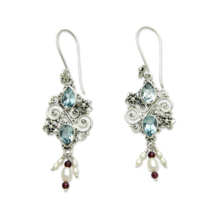 Gemstone & Sterling Silver Garden Earrings