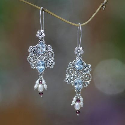 Gemstone & Sterling Silver Garden Earrings