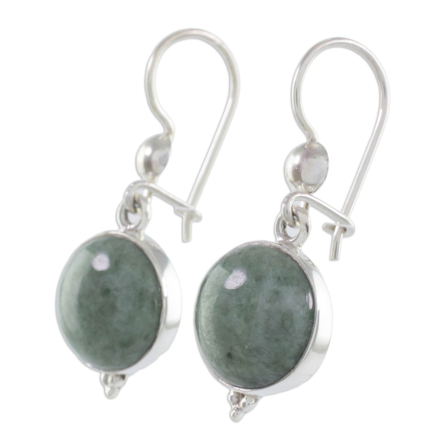 Three Wishes Modern Handmade Guatemalan Green Jade Earrings