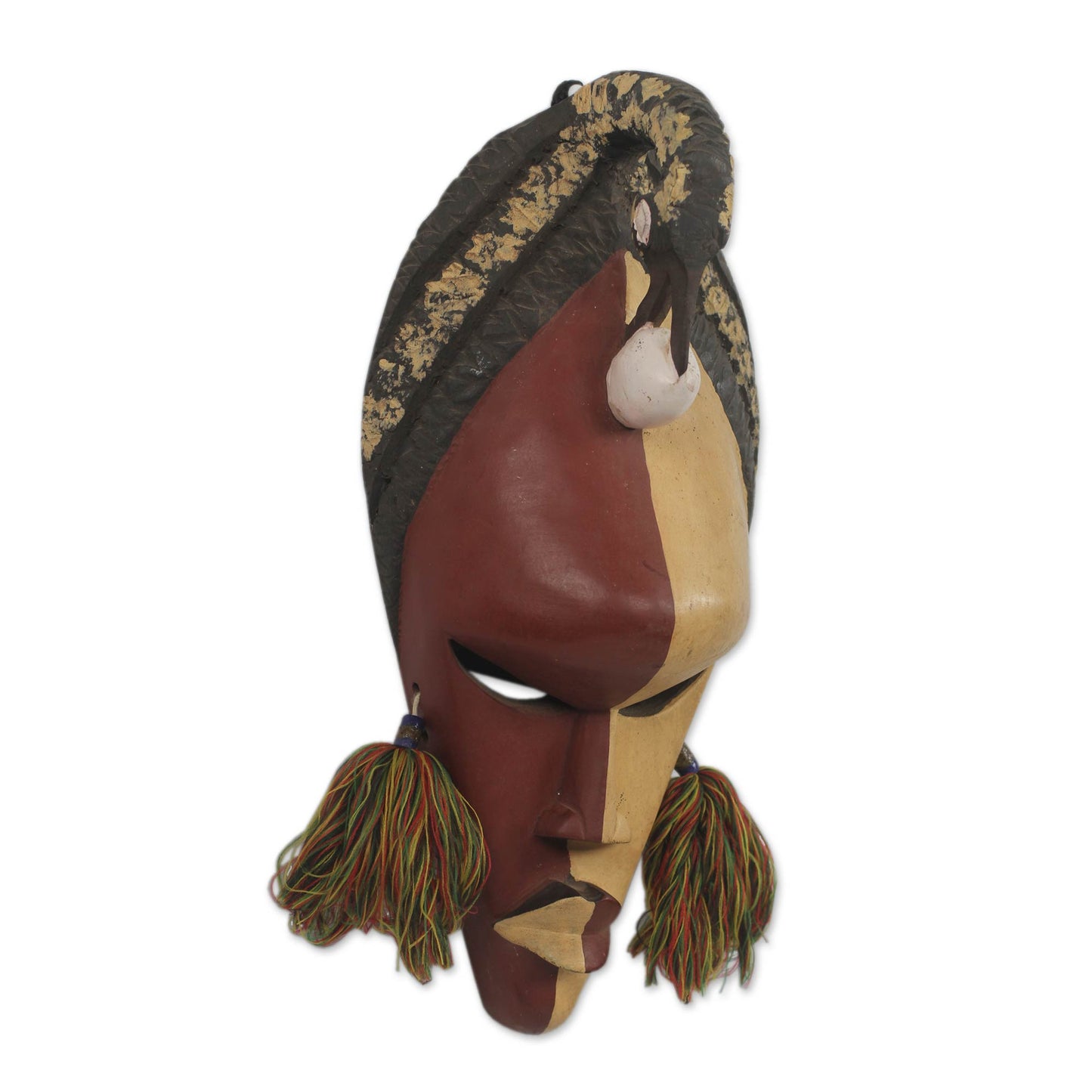 Sankofa Bird Authentic Sese Wood African Mask