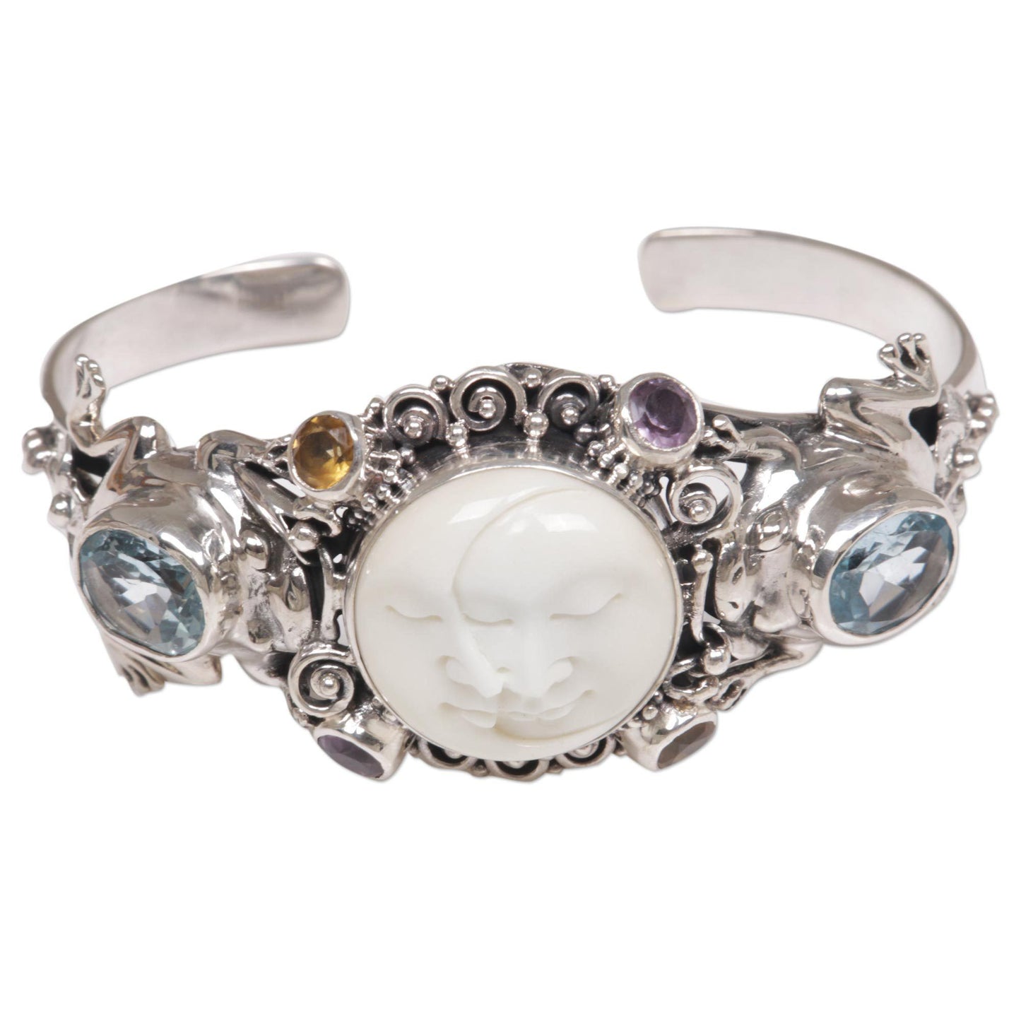 Twin Sister Sterling Silver & Bone Cuff Bracelet