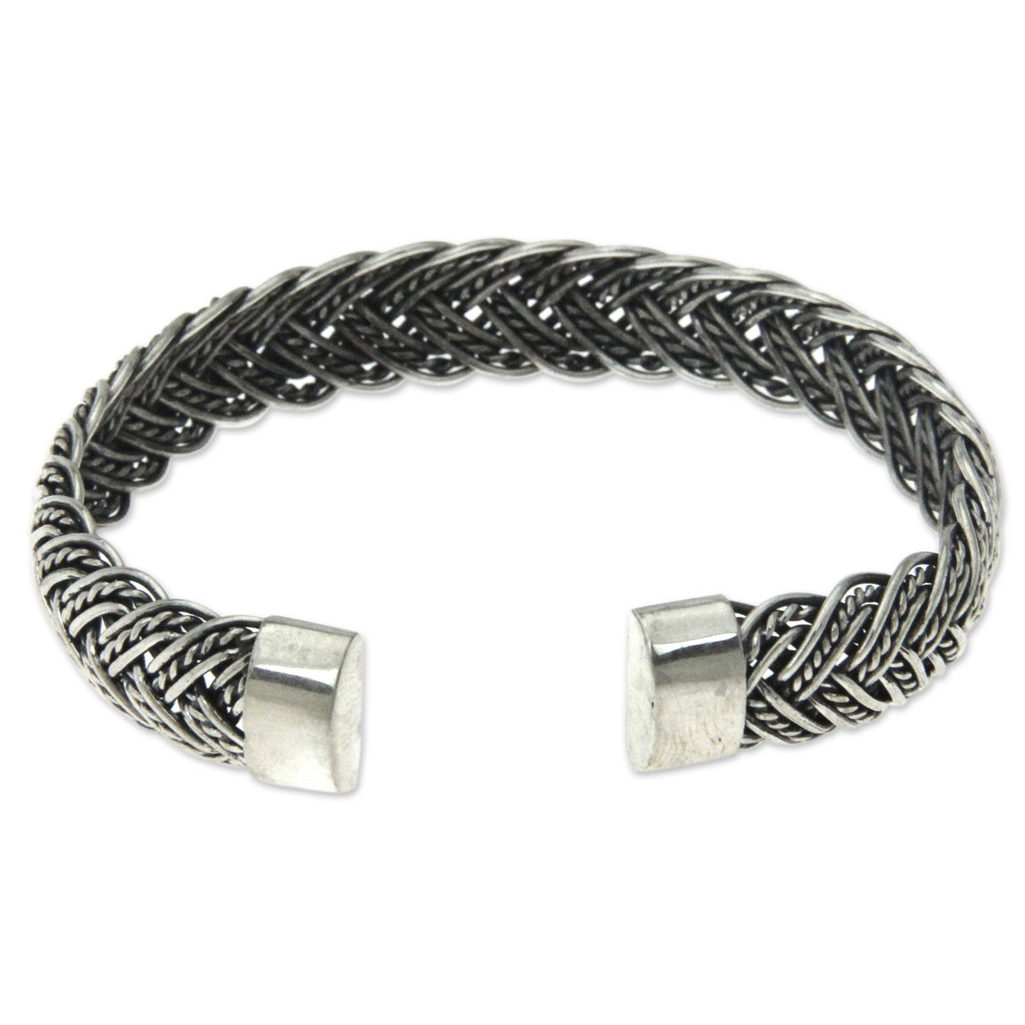 In Braids Balinese Braided Sterling Silver Cuff Bracelet