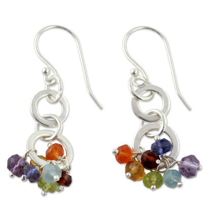 Radiance Multi-Gem Sterling Silver Earrings