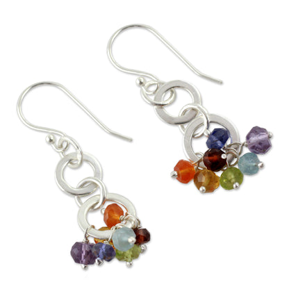 Radiance Multi-Gem Sterling Silver Earrings