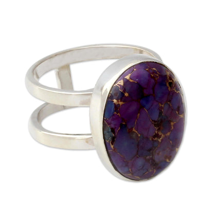 Purple Island Purple Composite Turquoise Sterling Silver Ring