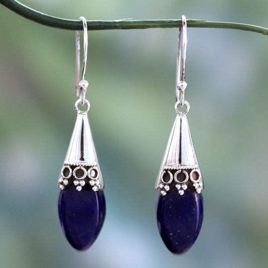 Regal Lapis Lazuli & Sterling Silver Earrings