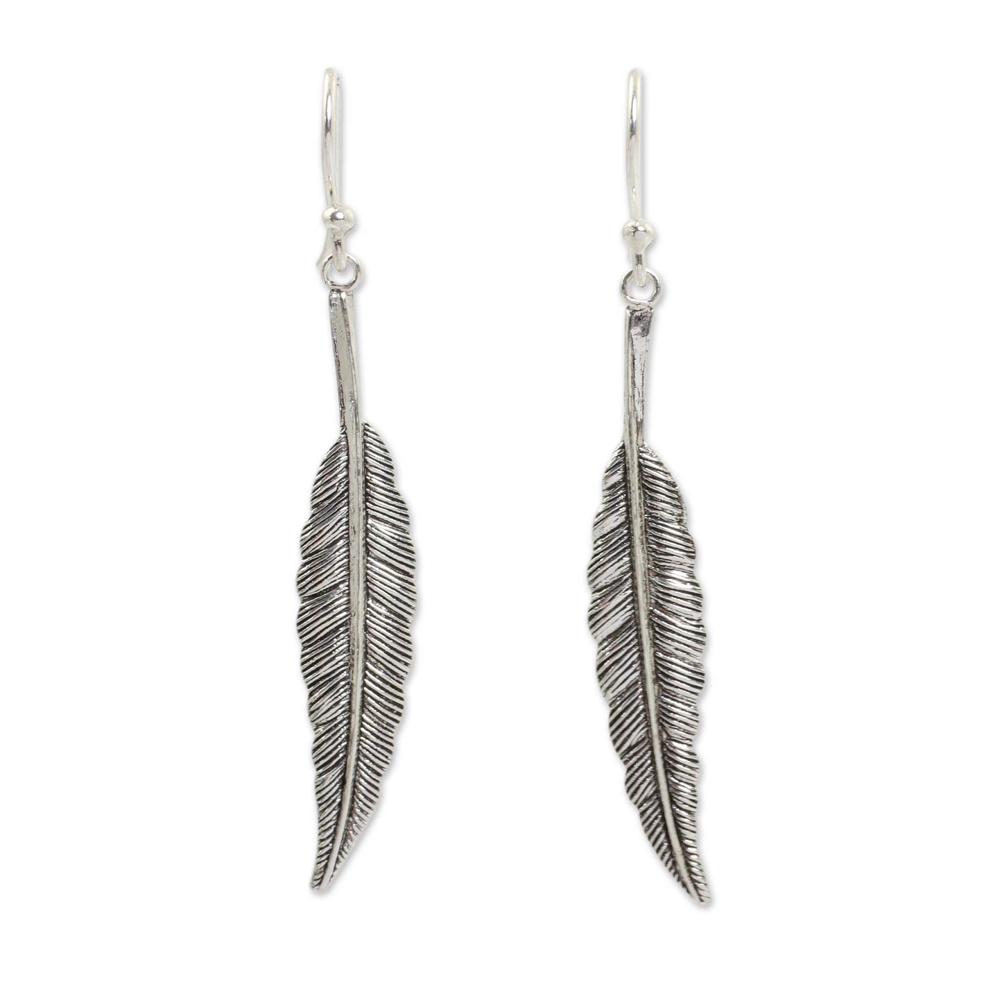 Flight Sterling Silver Feather Motif Earrings