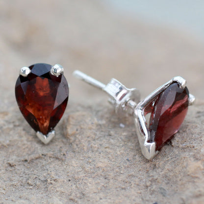 Devotion Fair Trade Garnet Stud Earrings 2.5 cts