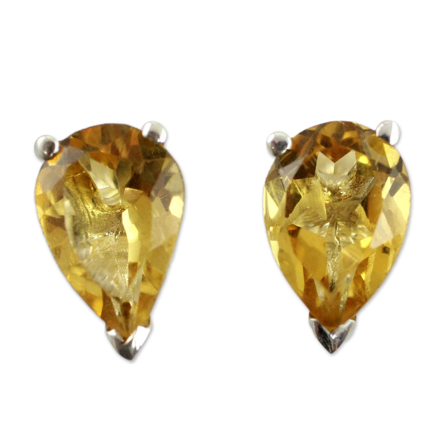 Devotion Citrine Silver Stud Earrings