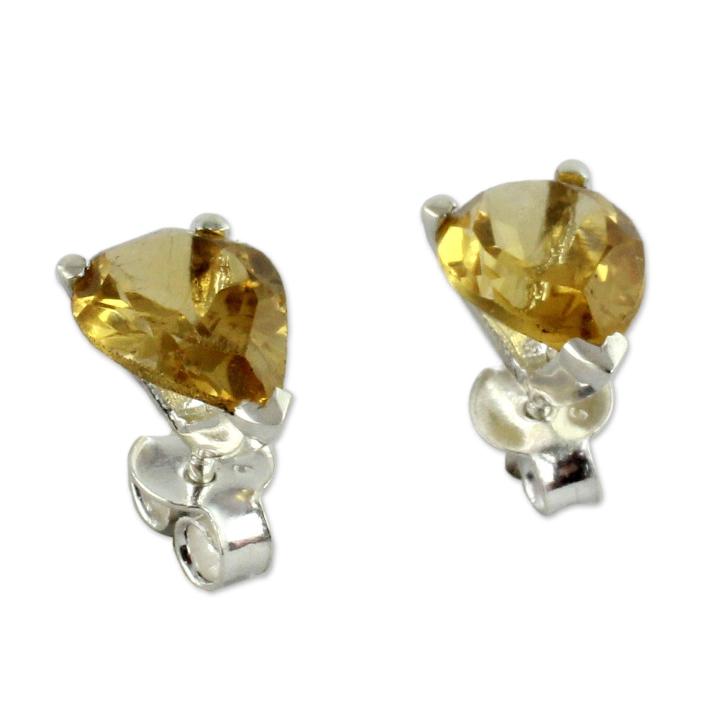 Devotion Citrine Silver Stud Earrings