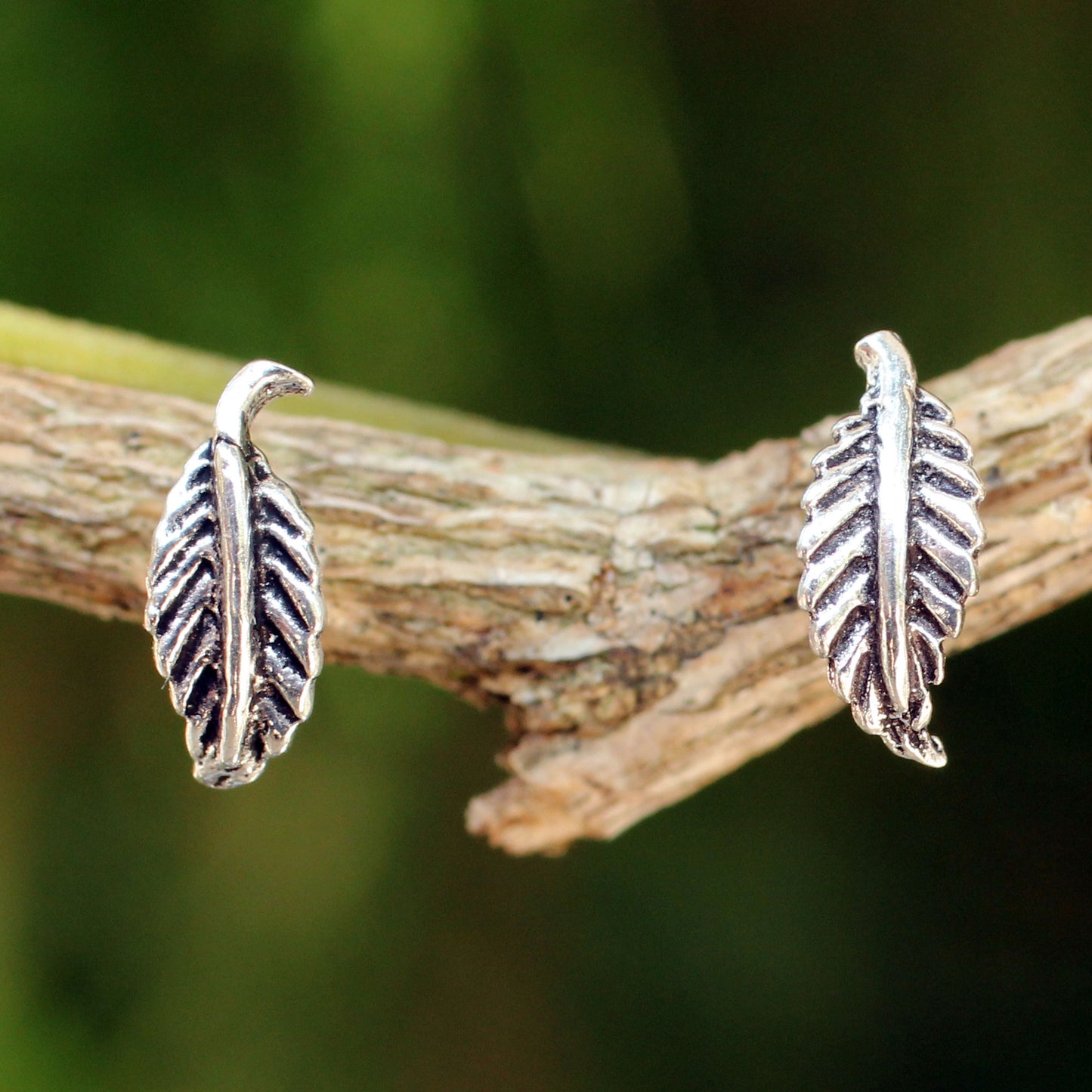 Whispering Leaves Silver Leaf Theme Earrings