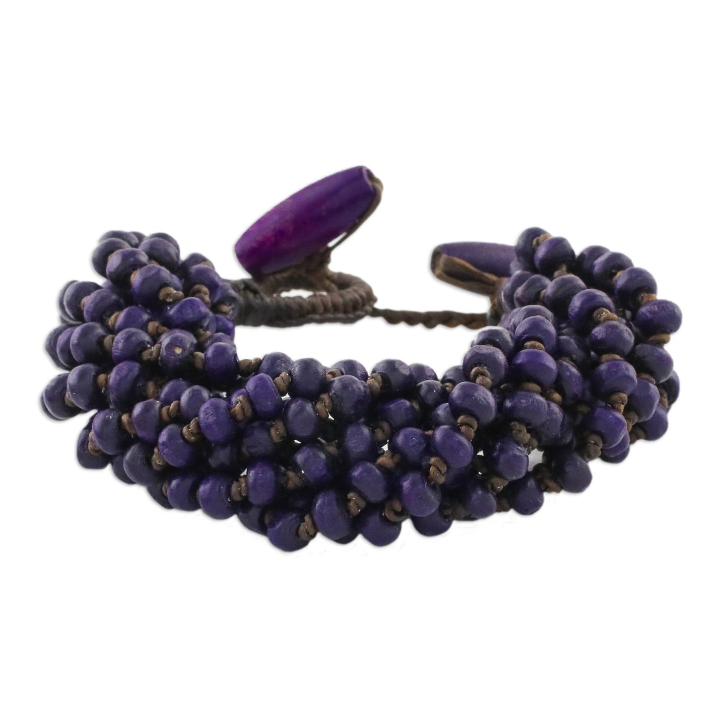 Nan Belle Purple Torsade Bracelet Wood Beaded Jewelry