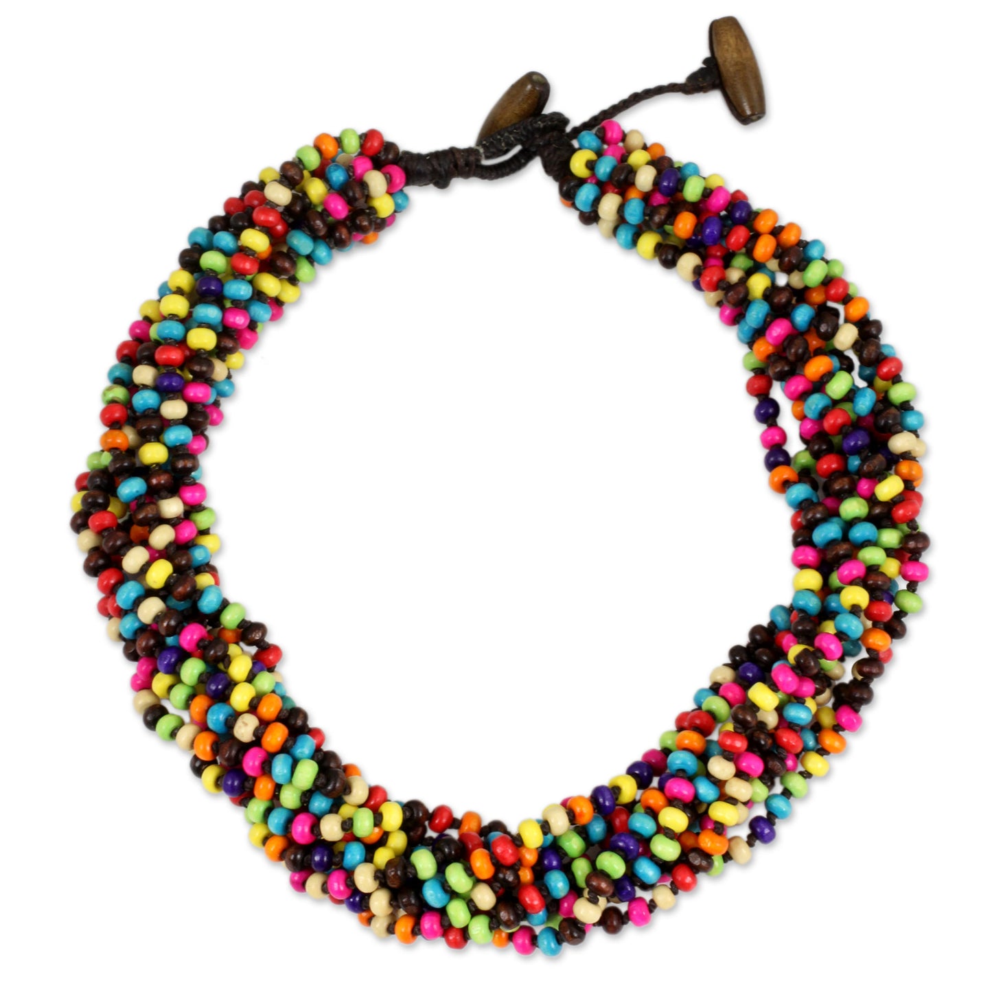 Trang Belle Multicolor Wood Beaded Artisan Crafted Necklace