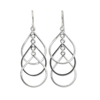Perpetual Cascade Handcrafted Sterling Silver Earrings