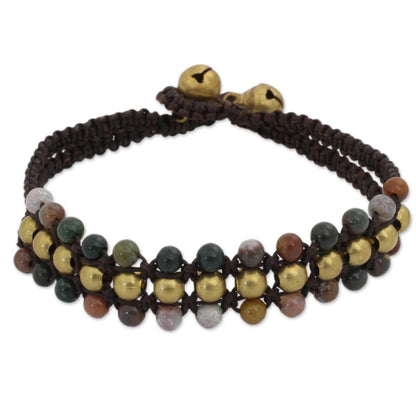 Colors of Joy Jasper and Brass Wristband Bracelet