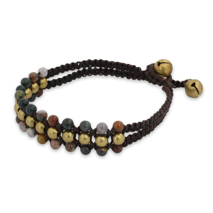 Colors of Joy Jasper and Brass Wristband Bracelet