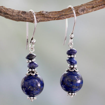 Chakra Universe Lapis Lazuli Beaded Earrings