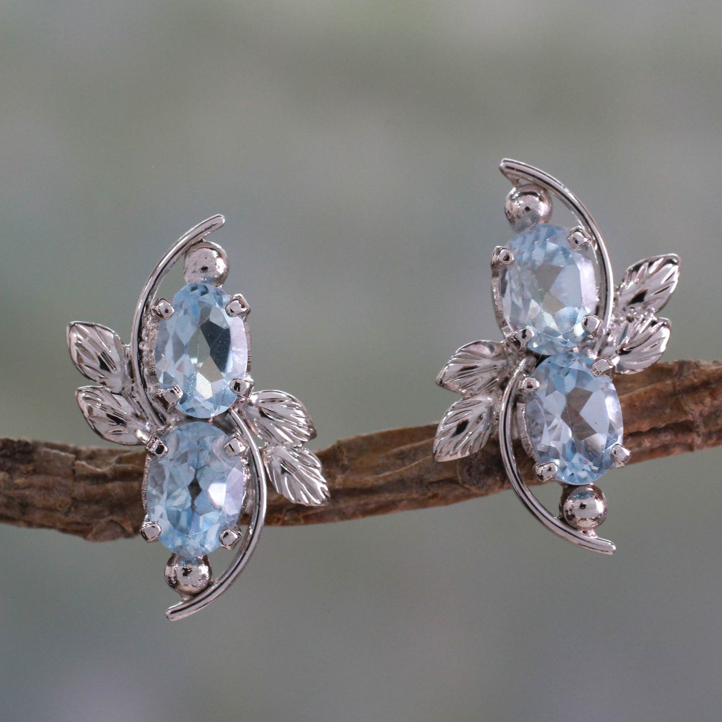 Elegant Azure 4 Carat Blue Topaz Earrings