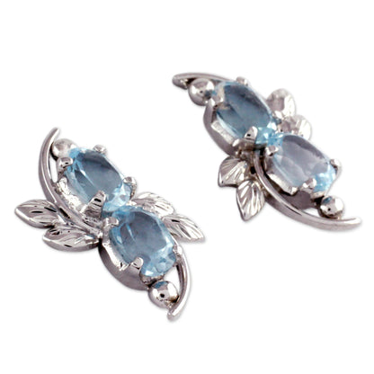 Elegant Azure 4 Carat Blue Topaz Earrings