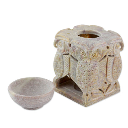 Agra Owls Soapstone Oil Warmer