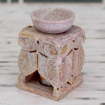 Agra Owls Soapstone Oil Warmer