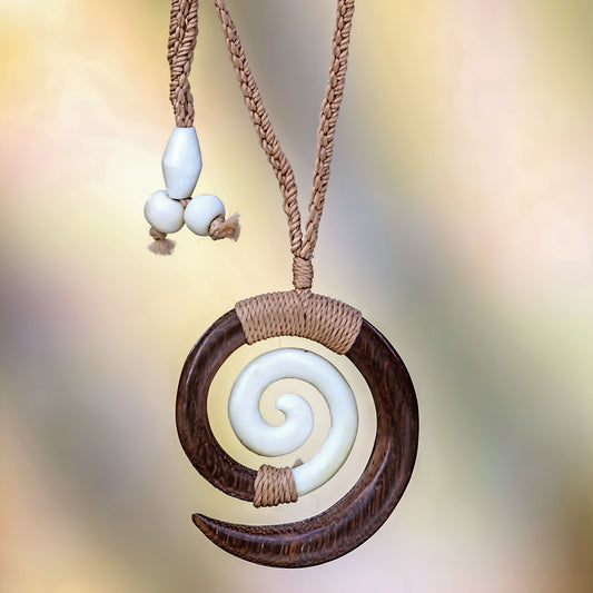 Sono Wood & Bone Hypnotic Borneo Necklace