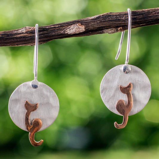 Moonlight Cat Sterling Silver Earrings