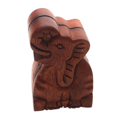 Elephant Secret Elephant Theme Wood Puzzle Box