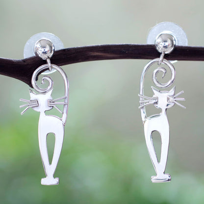 Taxco Cat Taxco Silver Kitty Cat Earrings