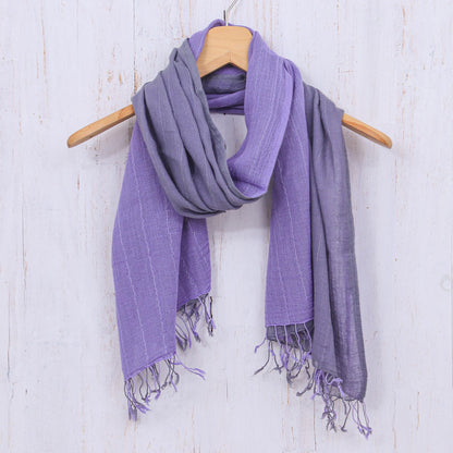 Purple Duo Thai Purple Cotton Scarf