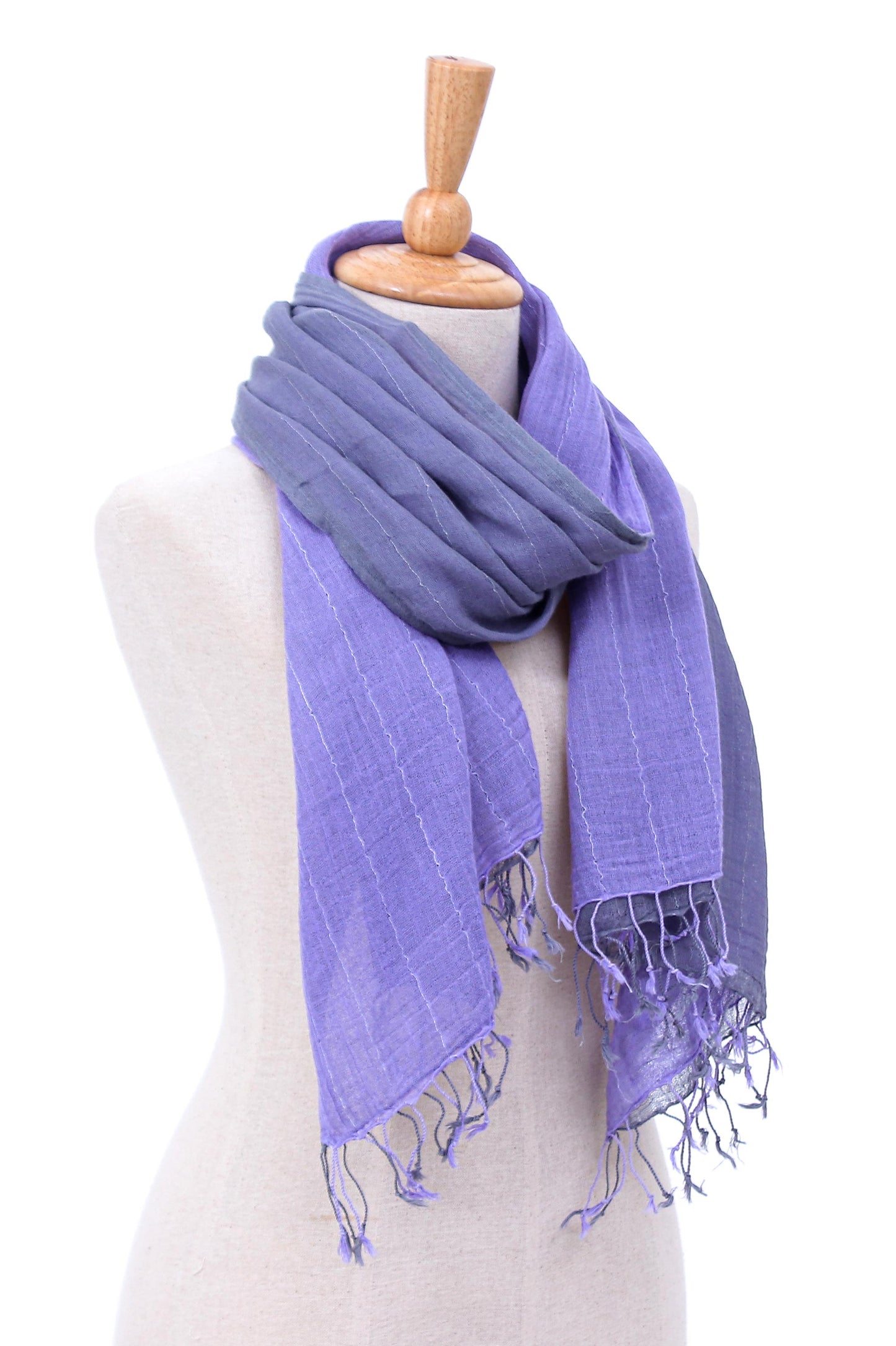 Purple Duo Thai Purple Cotton Scarf