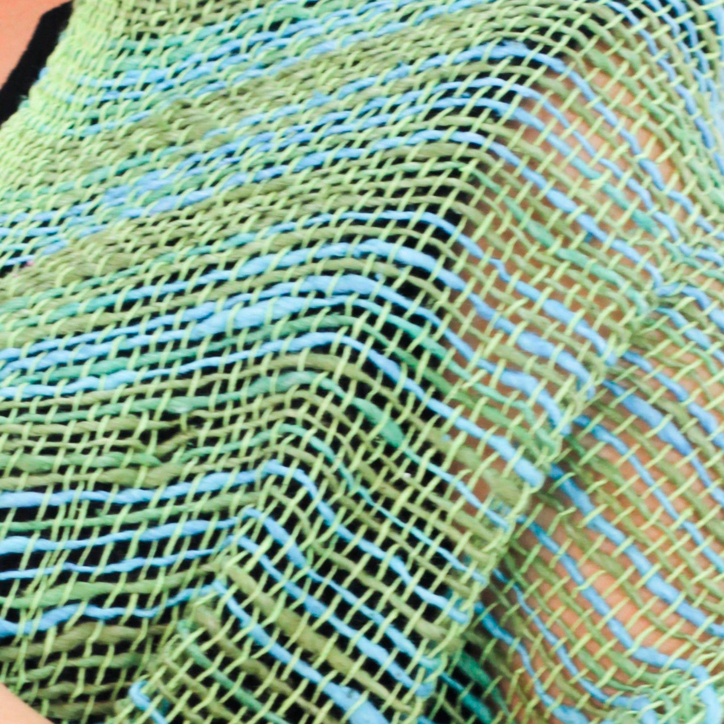 Breezy Blue and Green Thai Blue and Green Cotton Scarf