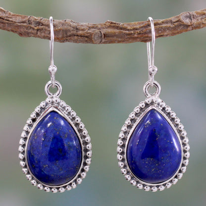 Inspiration Lapis Lazuli & Silver Teardrop Earrings