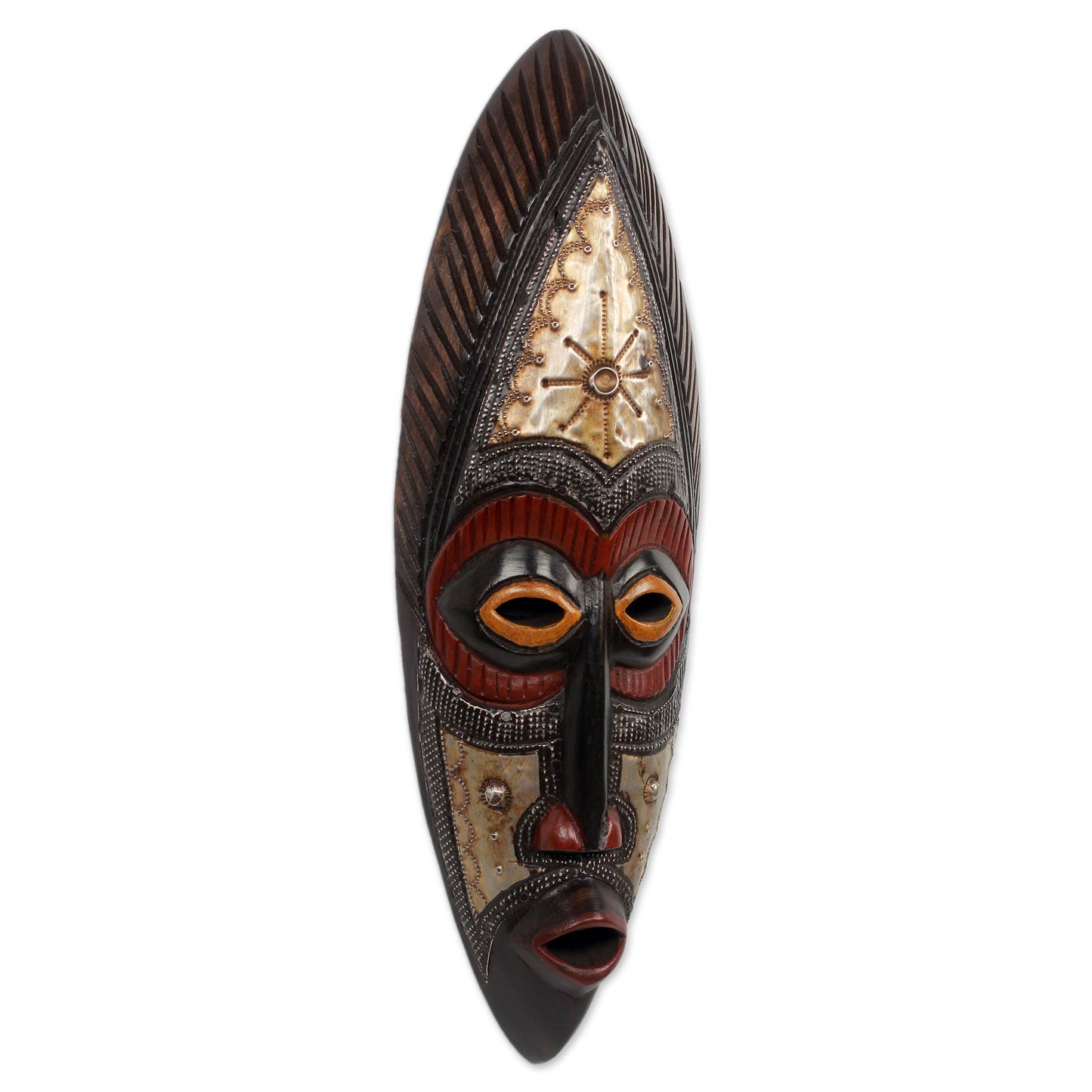 Star Deity Authentic Hand Carved Akan Tribe African Mask