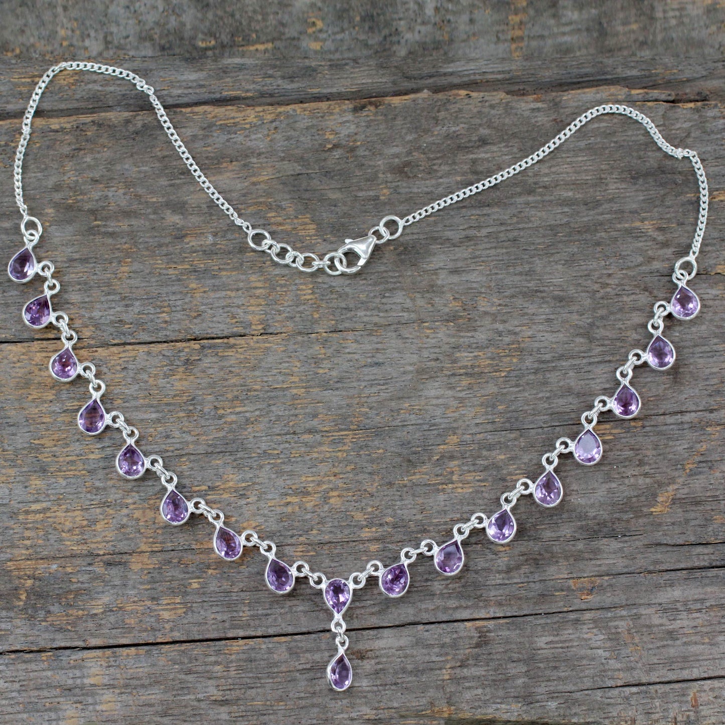 Mystical Femme Amethyst & Silver Y Necklace