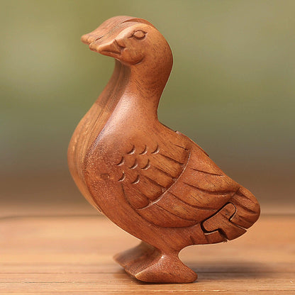 Javanese Duck Handmade Natural Wood Puzzle Box