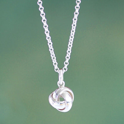 Love Knot Modern Sterling Pendant Necklace