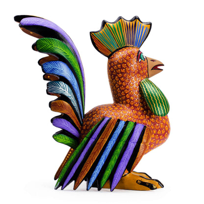 Proud Rooster Rooster Alebrije Sculpture from Mexico