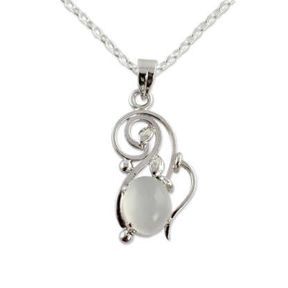 Lunar Treasure Artisan Crafted Moonstone and Sterling Silver Necklace