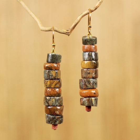 Aseda Ye Hand Crafted Natural Soapstone Beaded Hook Earrings