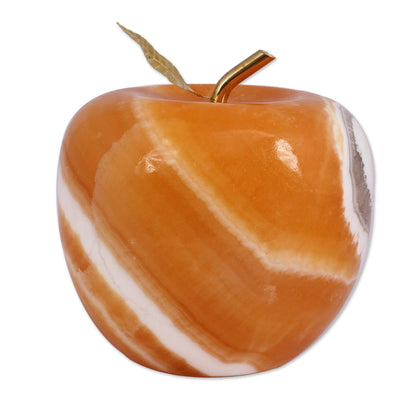 Tempting Apple Natural Onyx Fruit Figurine Sculpture