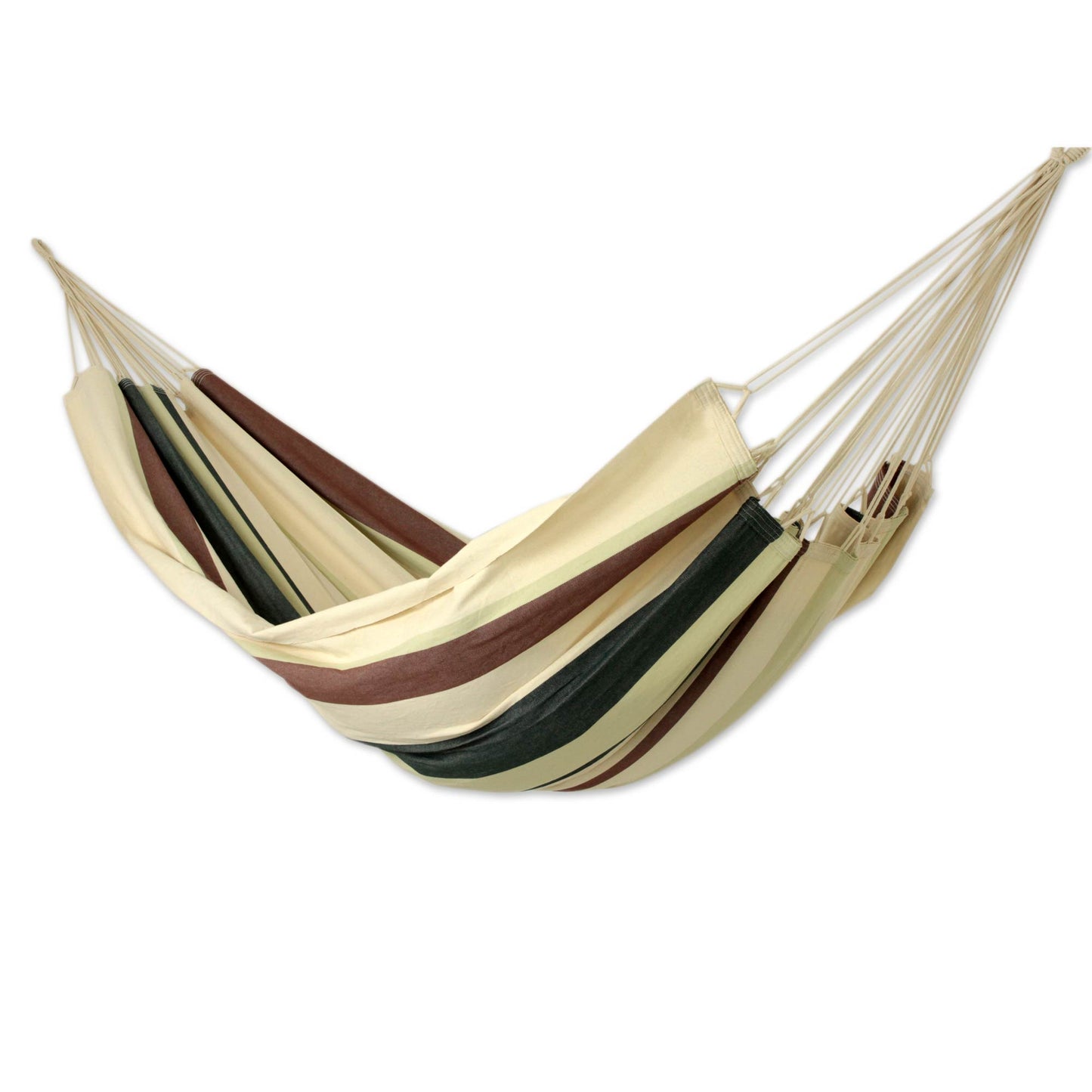 Summer Shade Brazilian Cotton Double Hammock in Tropical Tones