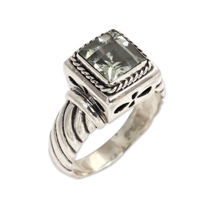 Valiance Men's Prasiolite and Sterling Silver Ring from Bali