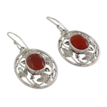 Fiery Avatar Fair Trade Sterling Silver Carnelian Earrings