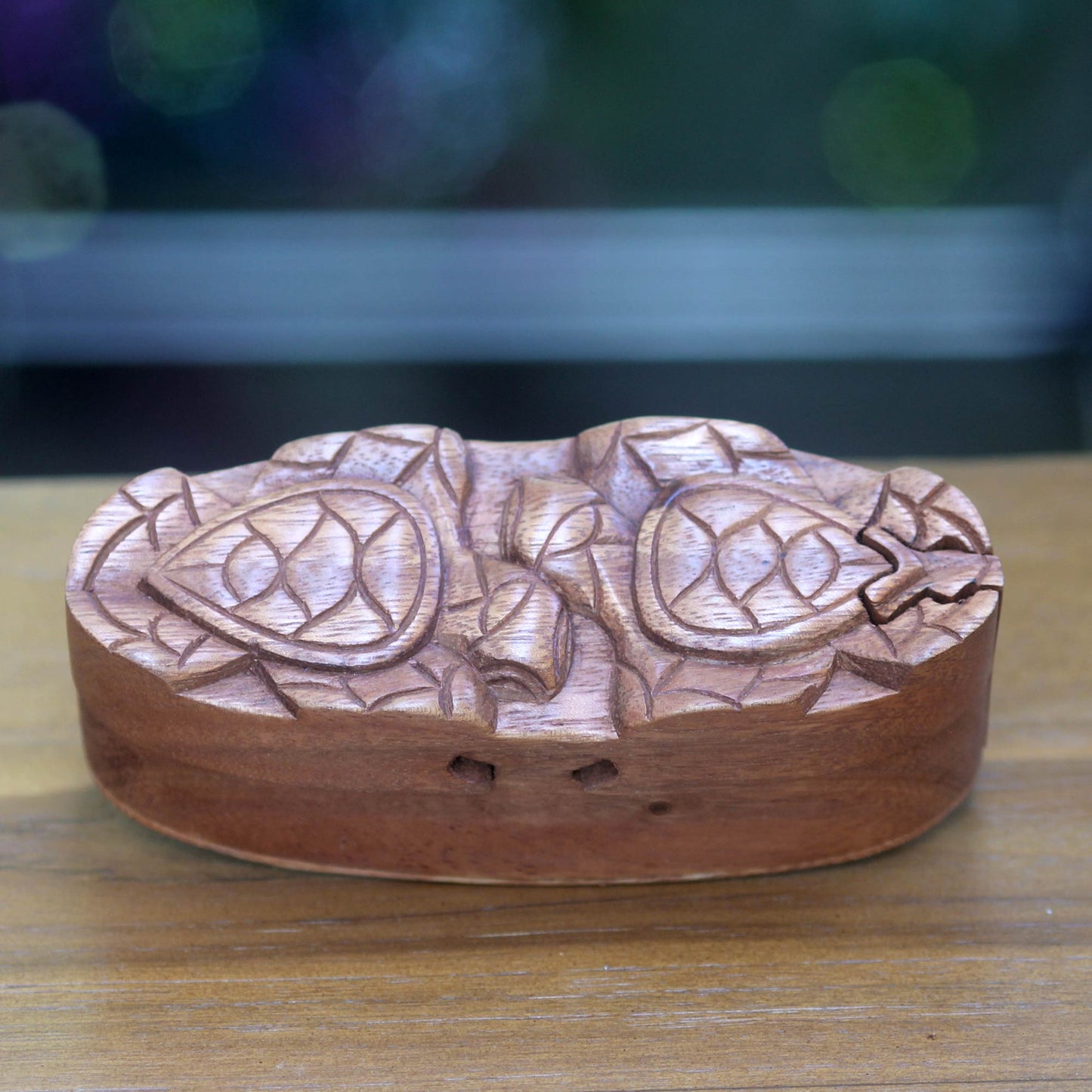 Turtle Romance Balinese Turtle Theme Wood Puzzle Box