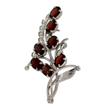 Spectacular Garnet & Silver Brooch