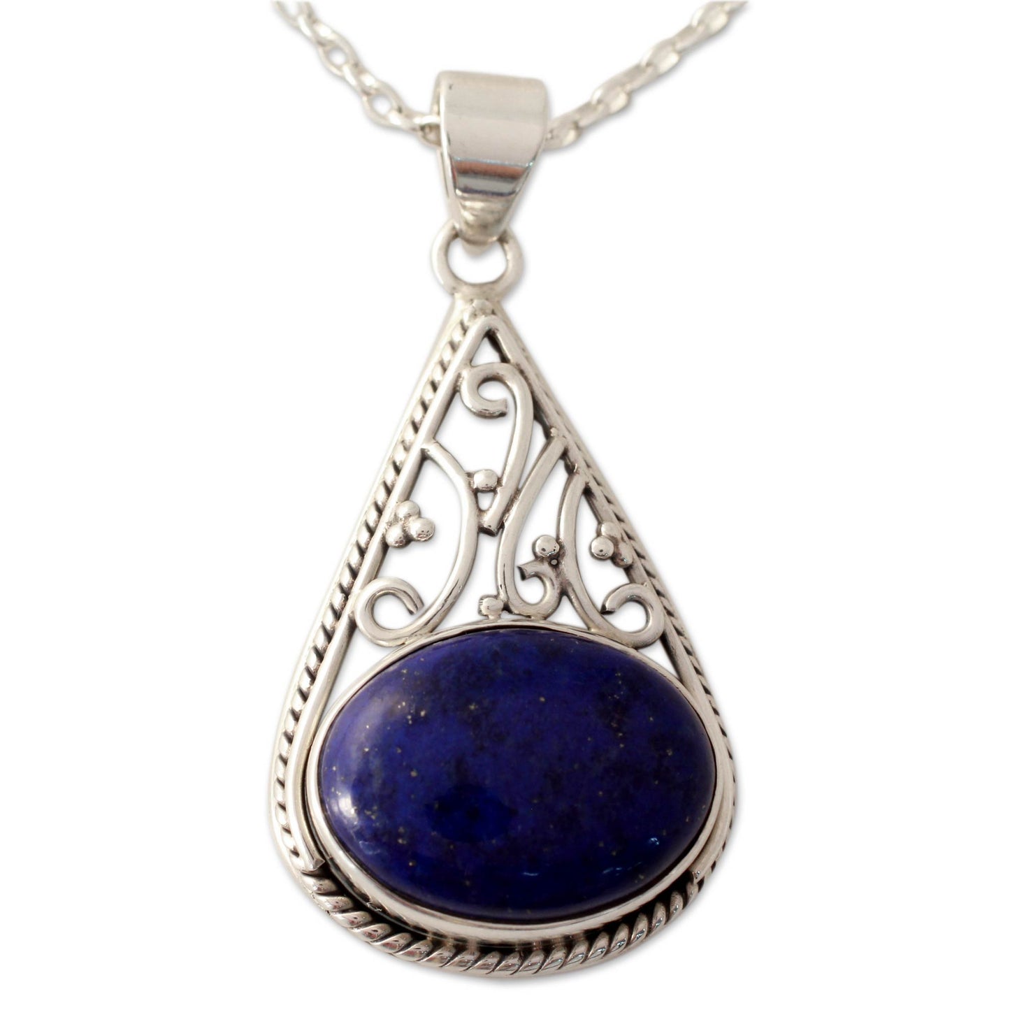 Royal Grandeur Lapis Lazuli & Silver Pendant Necklace