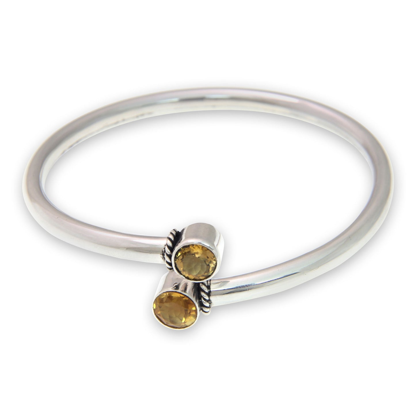 Shooting Stars Citrine & Silver Bangle Bracelet