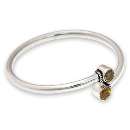 Shooting Stars Citrine & Silver Bangle Bracelet